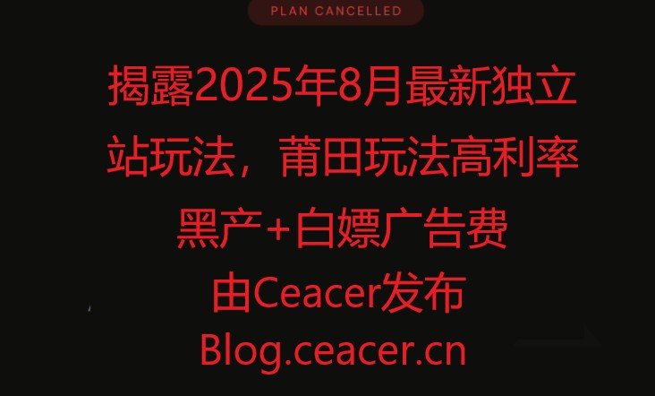 揭露2025年8月最新独立站玩法,莆田玩法高利率黑产+白嫖广告费