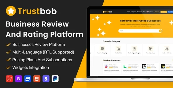 Trustbob v1.1 - 商业评论和评级平台 (SAAS)