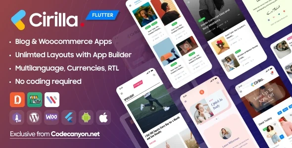 Cirilla v4.2.7 - 适用于 Wordpress 和 Woocommerce 的多用途 Flutter 应用