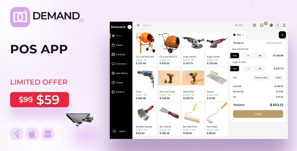 On-Demand24 - POS + 订单及服务管理 (iOS, Android, 桌面)
