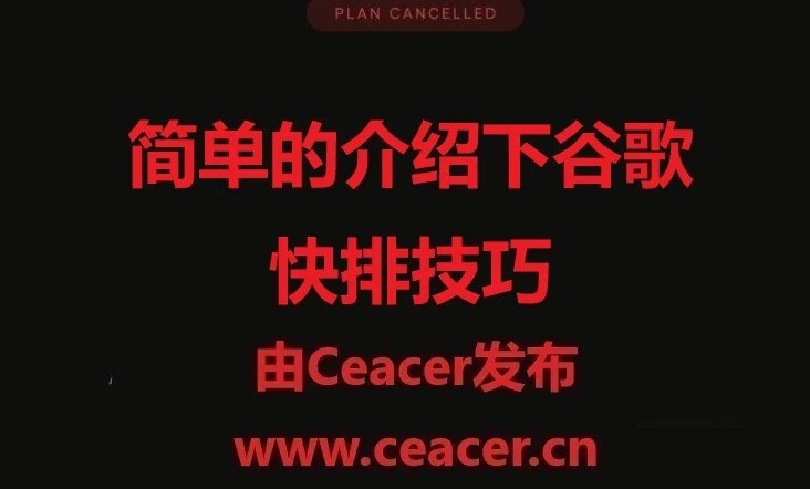 简单的介绍下谷歌快排技巧