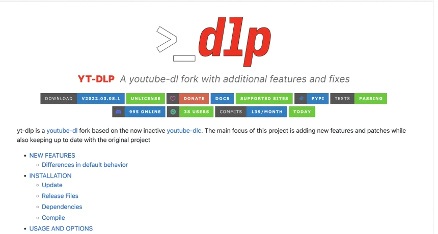 yt-dlp视频下载工具搭建教程,支持youtube/B站/网易云音乐/Vimeo/Twitter等主流平台