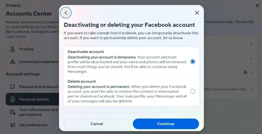 What's The Difference Between Deactivating and Deleting Your Facebook Account?