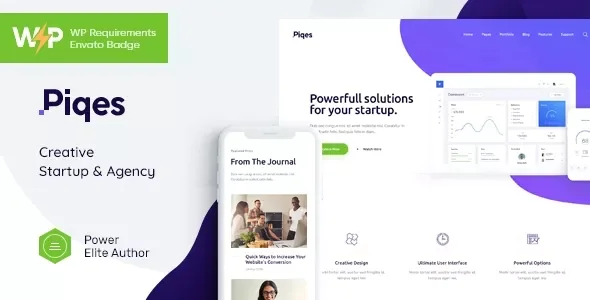 Piqes - Creative Startup &amp; Agency WordPress Theme v1.0.10