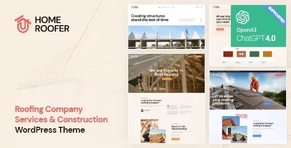HomeRoofer v2.2 - Roofing Company Services &amp; Construction WordPress Theme