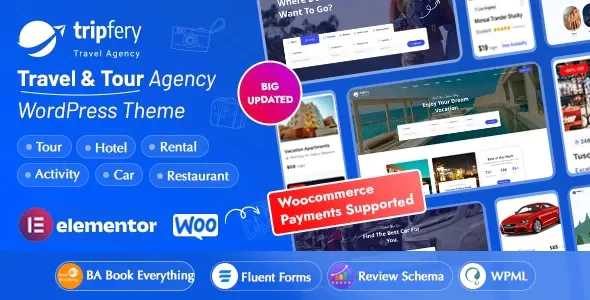 Tripfery v1.3.2 - Travel &amp; Tour Booking WordPress Theme