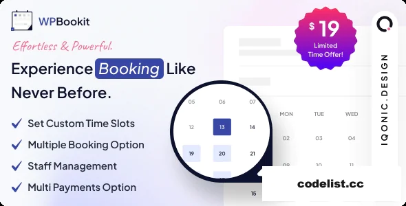WPBookit v1.6.0 - Appointment Booking WordPress Plugin