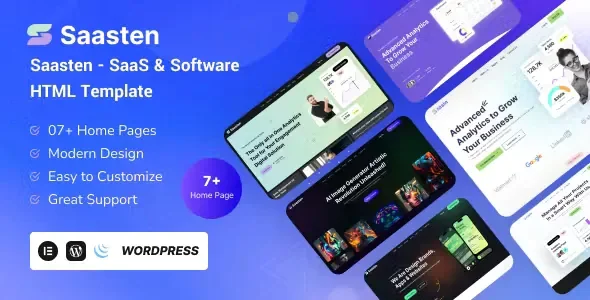 Saasten - SaaS & Software Landing WordPress Theme v1.0